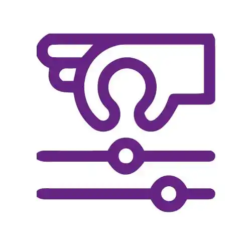 Ícono de control de interfaz de usuario plano de mano y niveles